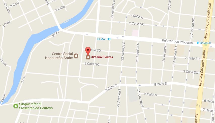 325 R&iacute;o Piedras, San Pedro Sula, Honduras.